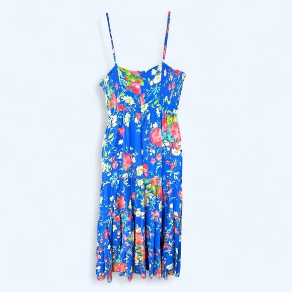 Yumi Kim Size Large Good Times sleeveless Vibrant Blue Floral Midi Dress - Picture 5 of 13